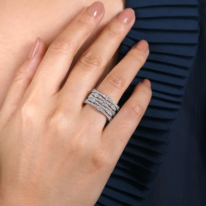 Gabriel & Co. Multi Row Diamond Ring