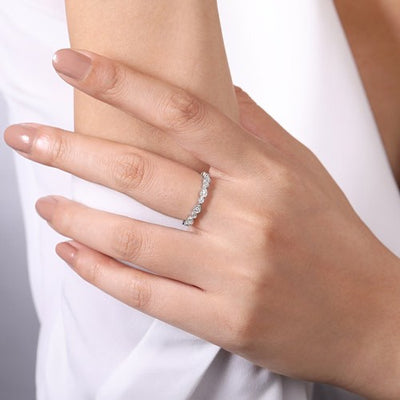 Gabriel & Co. Pear & Round Diamond Station Ring