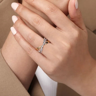 Gabriel & Co. Diamond Cross Cross Ring