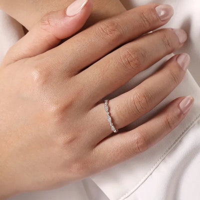 Gabriel & Co. Marquise Station Diamond Ring