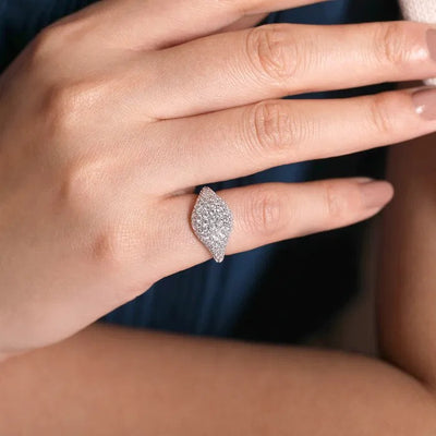 Gabriel & Co. Pave Diamond Signet Ring