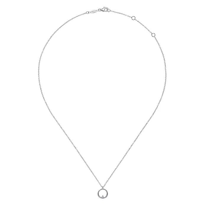 Gabriel & Co. Open Circle Necklace with Diamond