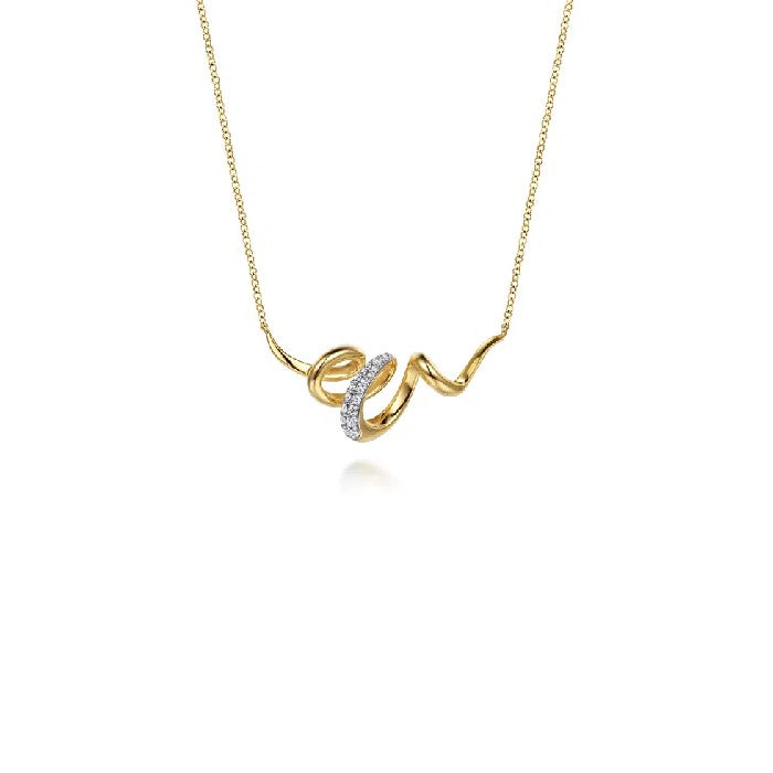 Gabriel & Co. Diamond Swirl Bar Necklace