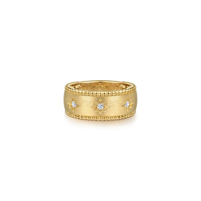 Gabriel & Co. Wide Starburst Bujukan Ring