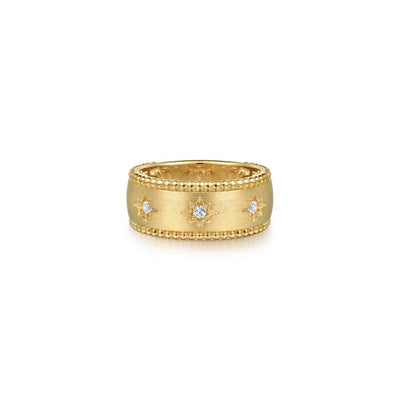 Gabriel & Co. Wide Starburst Bujukan Ring