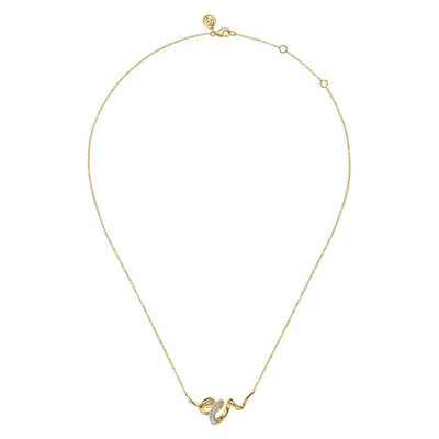 Gabriel & Co. Diamond Swirl Bar Necklace