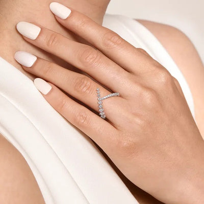 Gabriel & Co. Graduating Diamond Chevron Ring