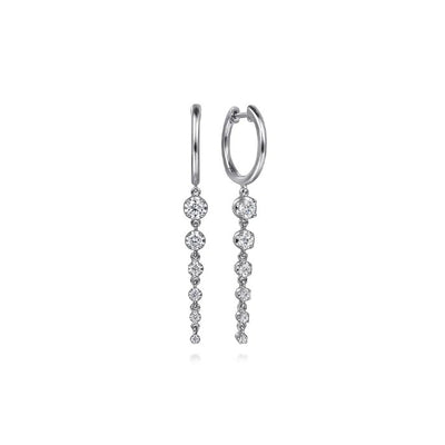 Gabriel & Co. Graduating Diamond Huggie Drop Earrings
