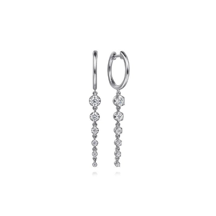 Gabriel & Co. Graduating Diamond Huggie Drop Earrings