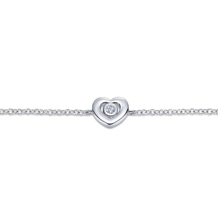 Gabriel & Co. White Sapphire Heart Chain Bracelet