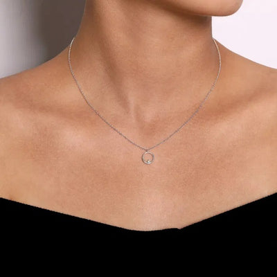 Gabriel & Co. Open Circle Necklace with Diamond