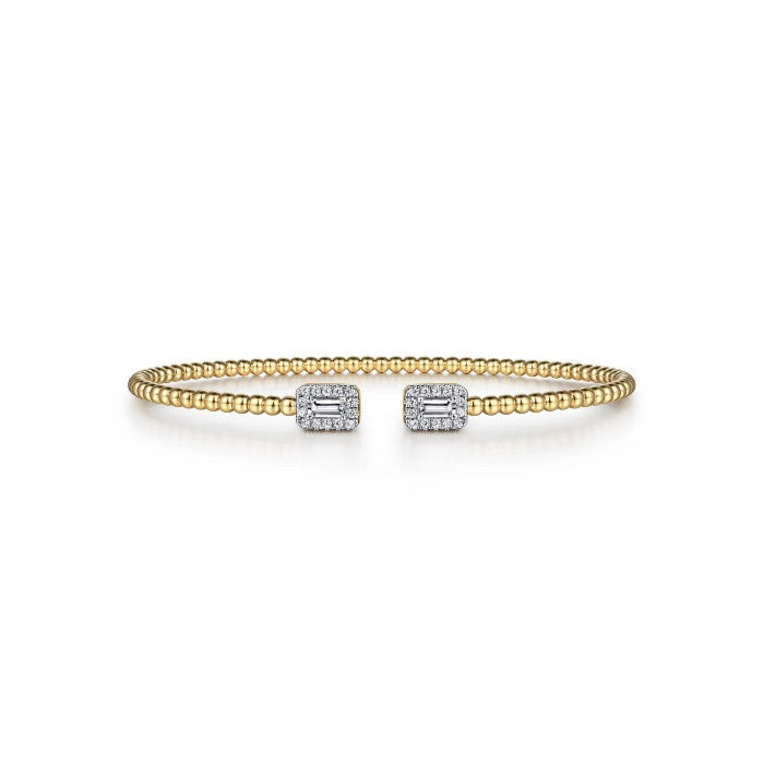 Gabriel & Co. Open Cuff Bracelet with Diamond Baguettes