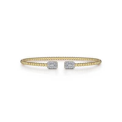 Gabriel & Co. Open Cuff Bracelet with Diamond Baguettes