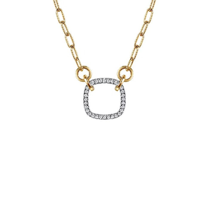 Gabriel & Co. Open Diamond Cushion Paperclip Chain Necklace
