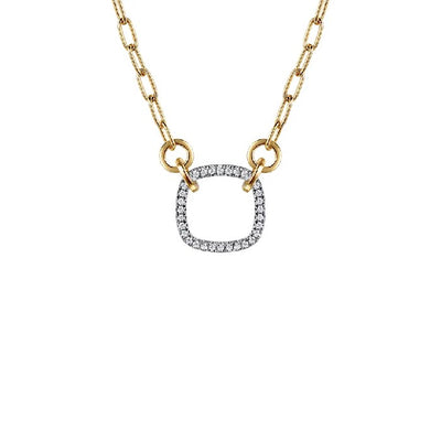 Gabriel & Co. Open Diamond Cushion Paperclip Chain Necklace