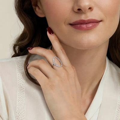 Gabriel & Co. Open Diamond Oval Ring