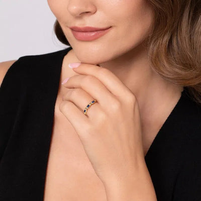 Gabriel & Co. Sapphire Geometric Ring