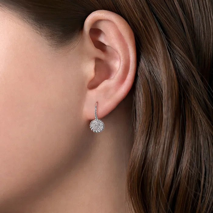 Gabriel & Co. White Sapphire Bujukan Frame Earrings
