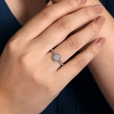Gabriel & Co. Pave White Sapphire Bujukan Ring