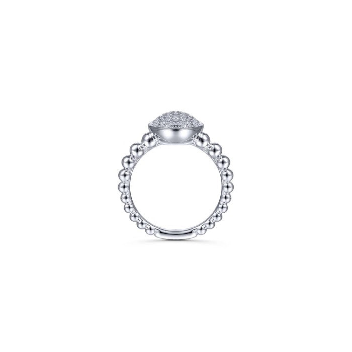Gabriel & Co. White Sapphire Oval Bujukan Signet Ring
