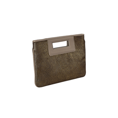 Gigi NY Willa Clutch in Gold Washed Haircalf