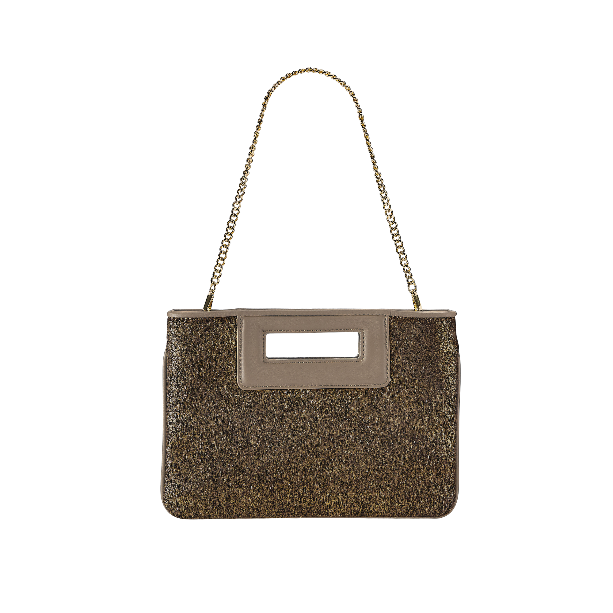 Gigi NY Willa Clutch in Gold Washed Haircalf