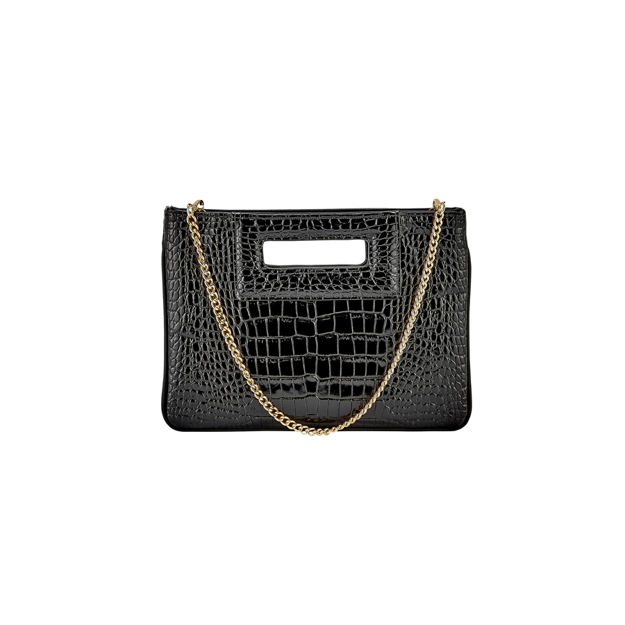 Gigi NY Willa Clutch in Embossed Croco Leather