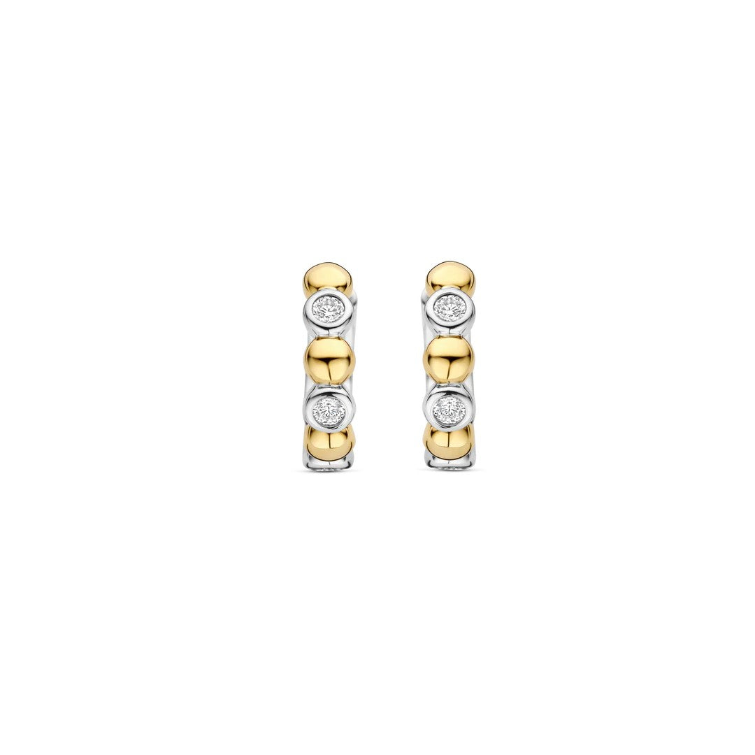 Ti Sento Milano Alternating Two Tone Huggie Hoops