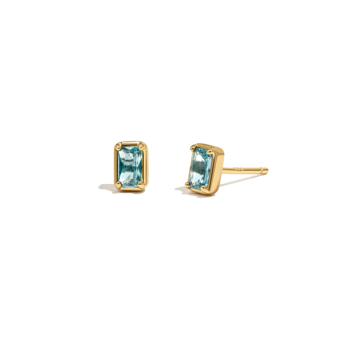 Aquamarine Baguette Stud Earrings
