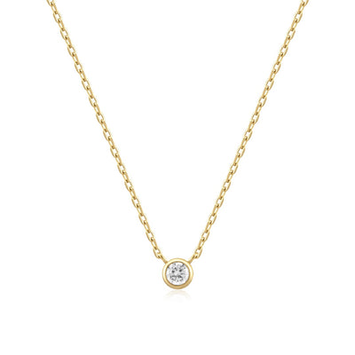 Bezel CZ Solitaire Necklace