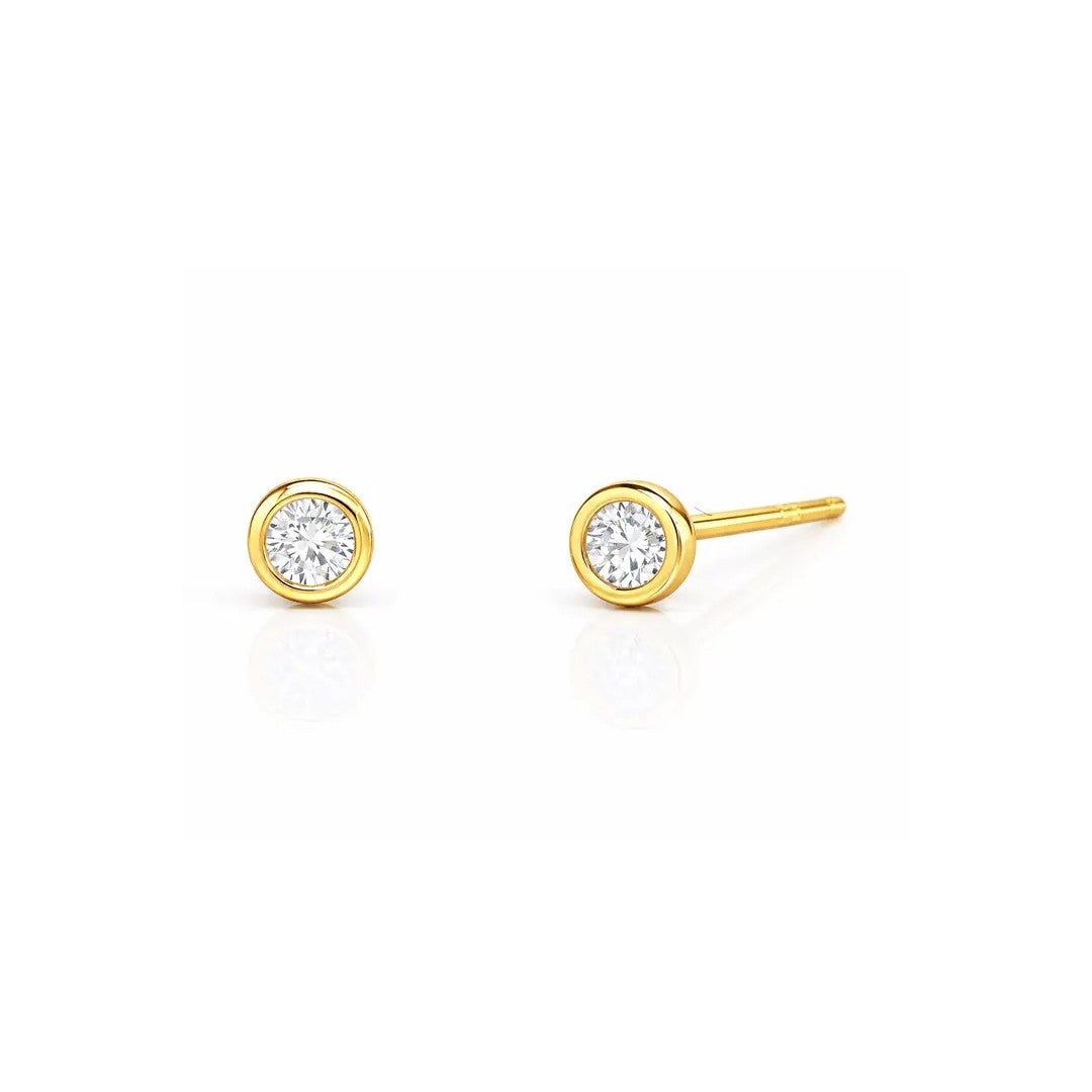 Bezel Set CZ Studs