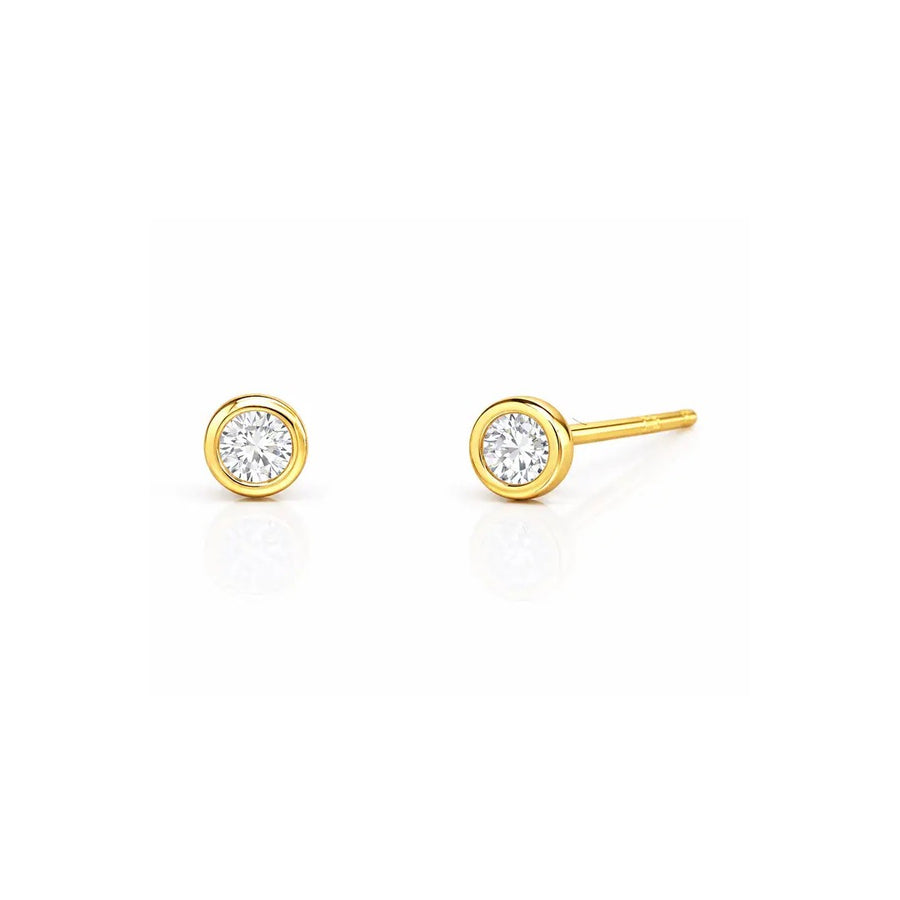 Bezel Set CZ Studs