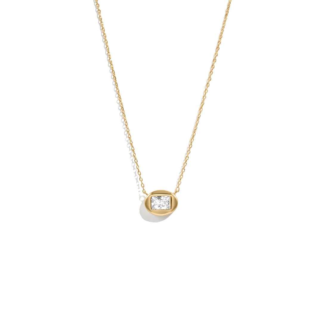 Bubble Bezel CZ Necklace