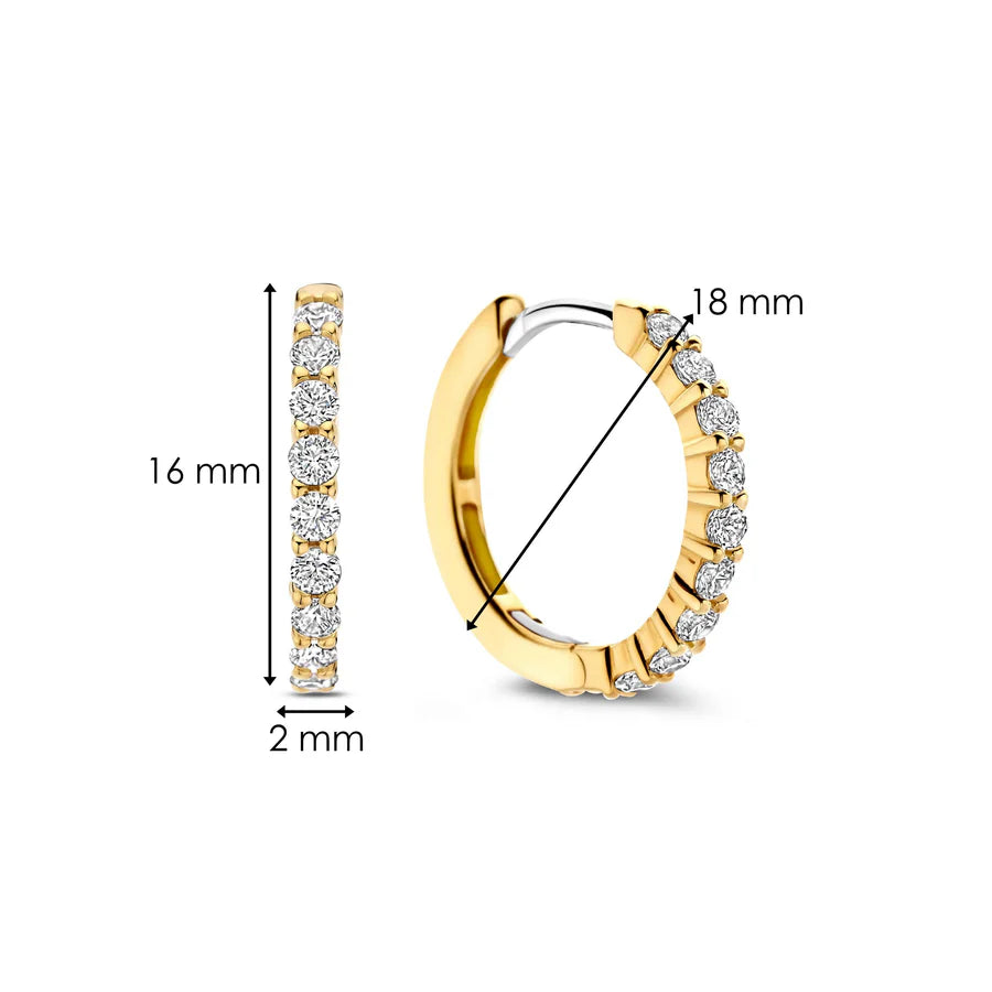 Ti Sento Milano 18mm Zirconia Gold Hoops