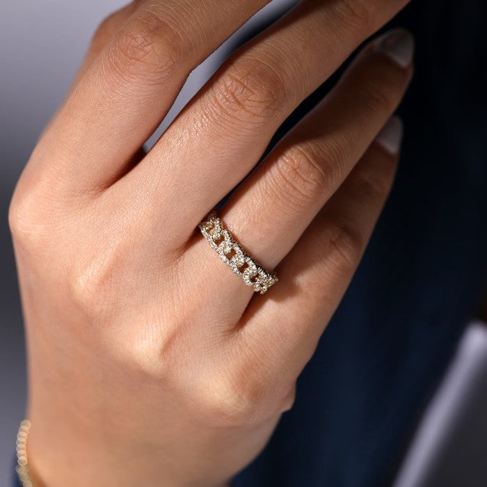 Gabriel & Co. Diamond Chain Link Ring