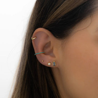 Aquamarine Baguette Stud Earrings