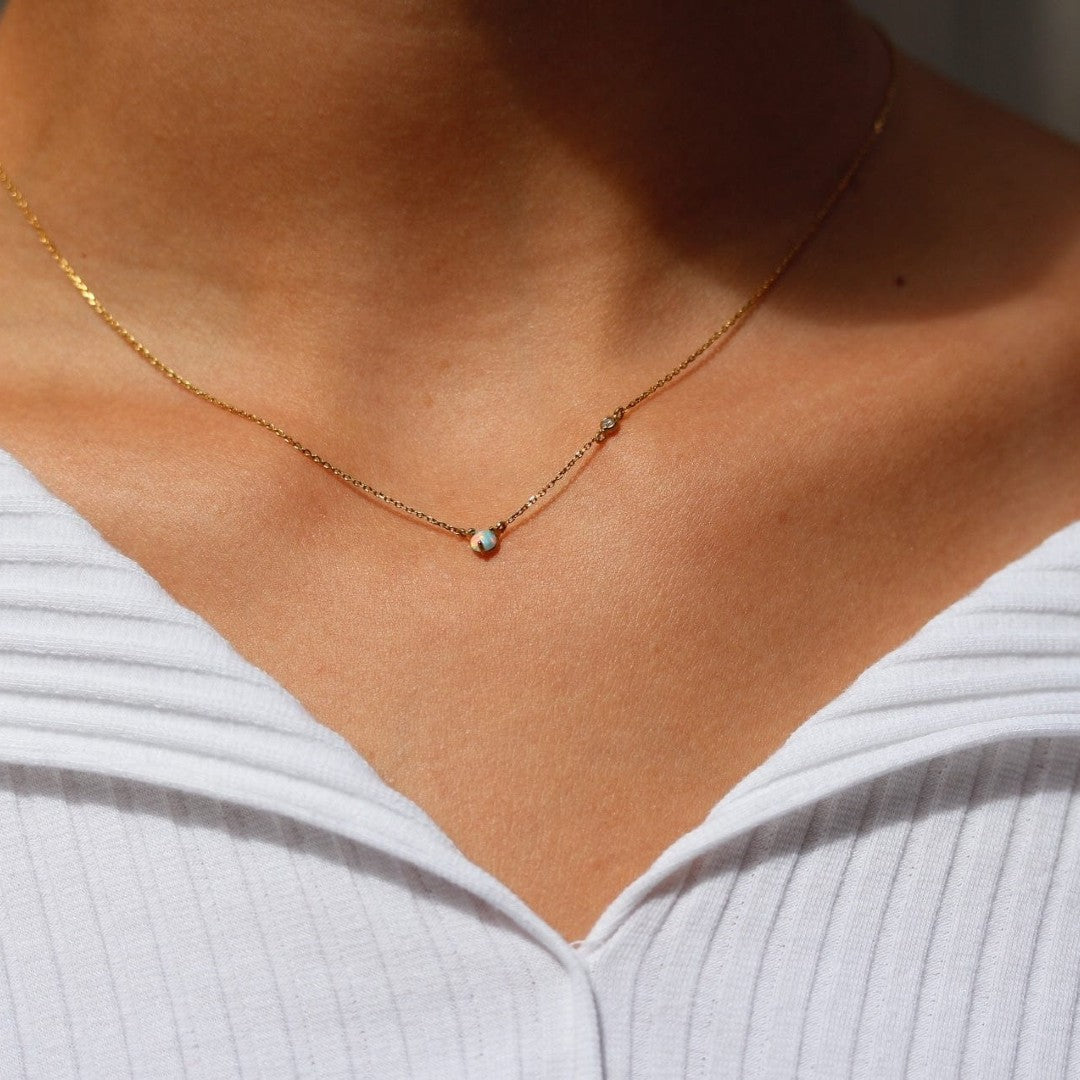 Mini Opal Pendant Necklace