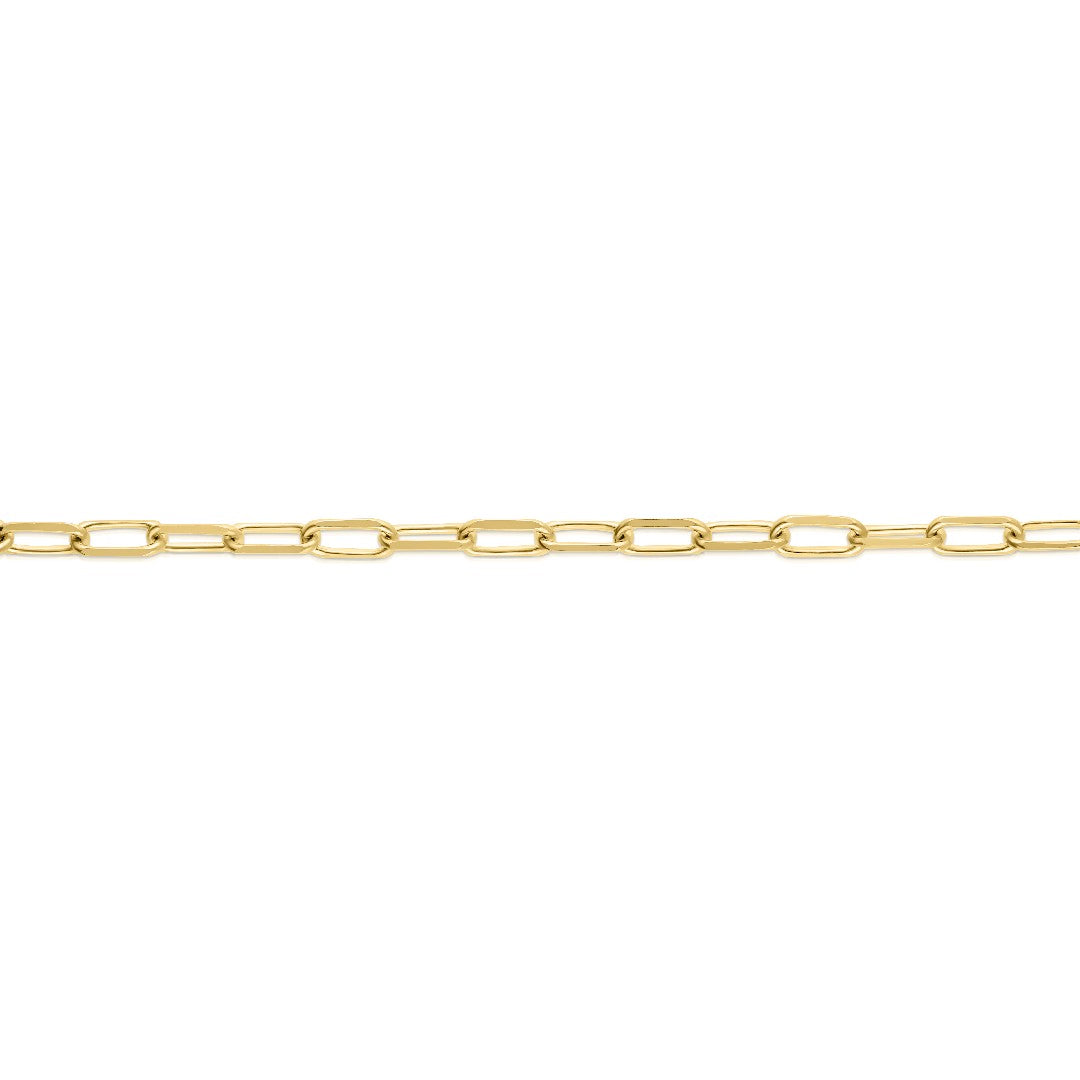 Paperclip Chain Anklet in Yellow Gold