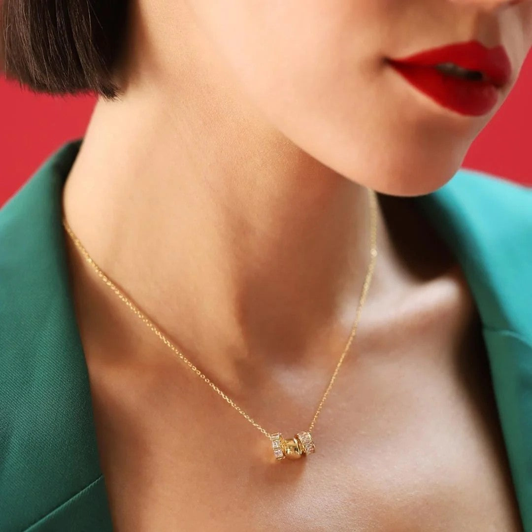 Rondelle CZ Charms Necklace