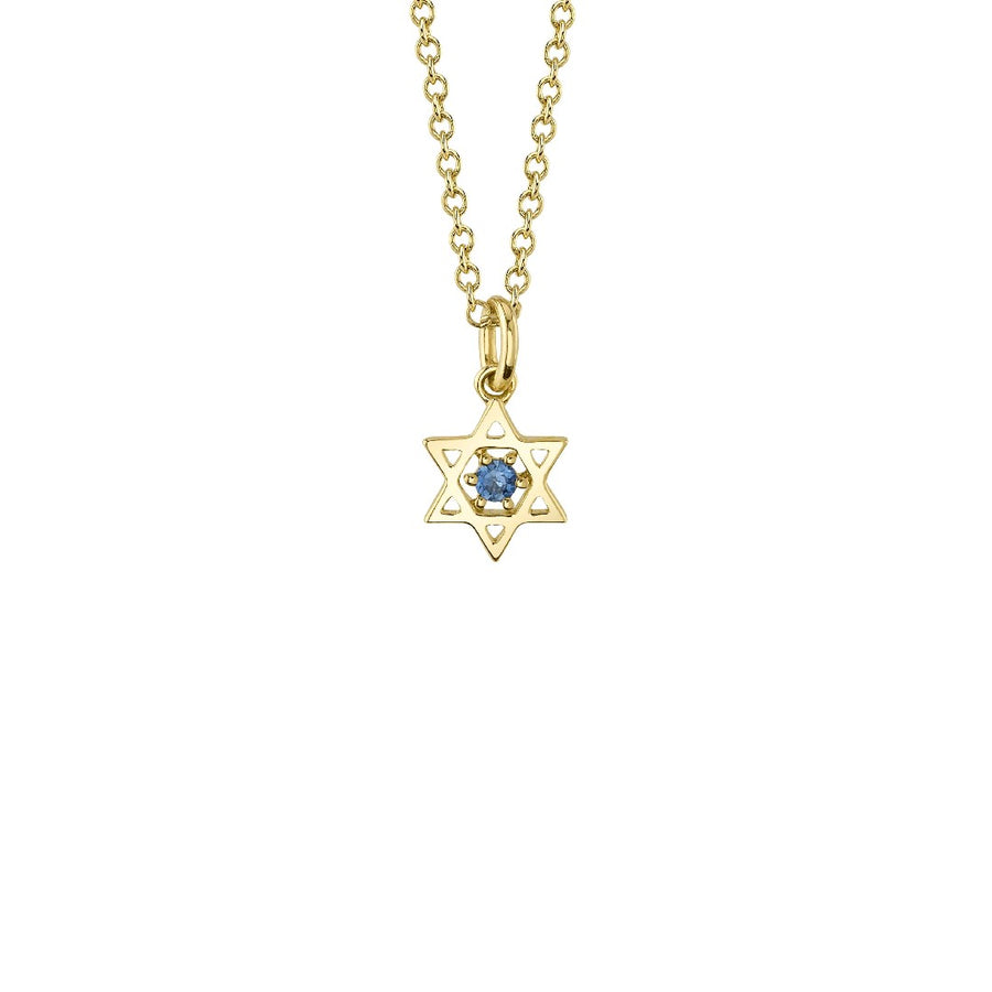 Shy Creation Sapphire Star of David Necklace