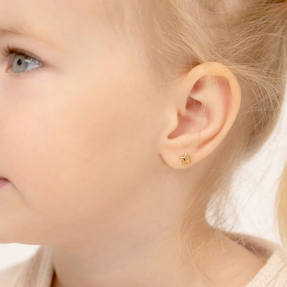 Puffed Star Little Girl's Stud Earrings