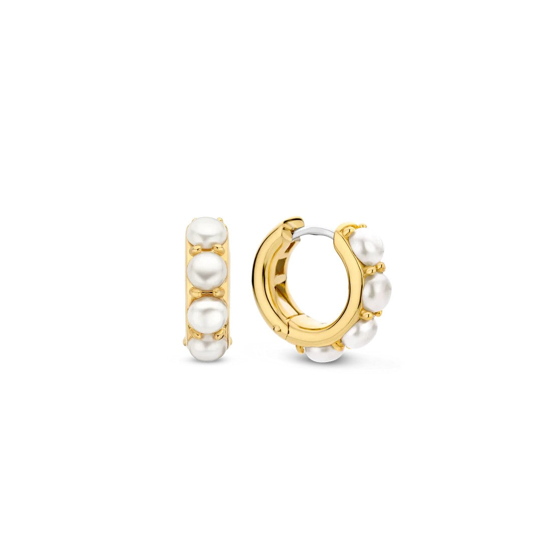 Ti Sento Milano Pearl Huggie Hoops