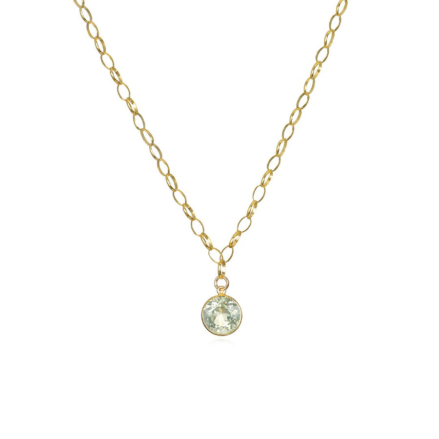 Green Amethyst Oval Link Necklace