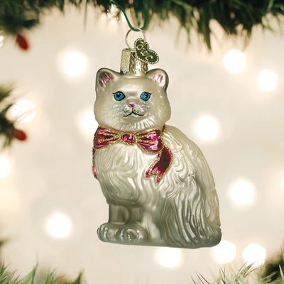 Old World Christmas Grey Himalayan Kitty Ornament