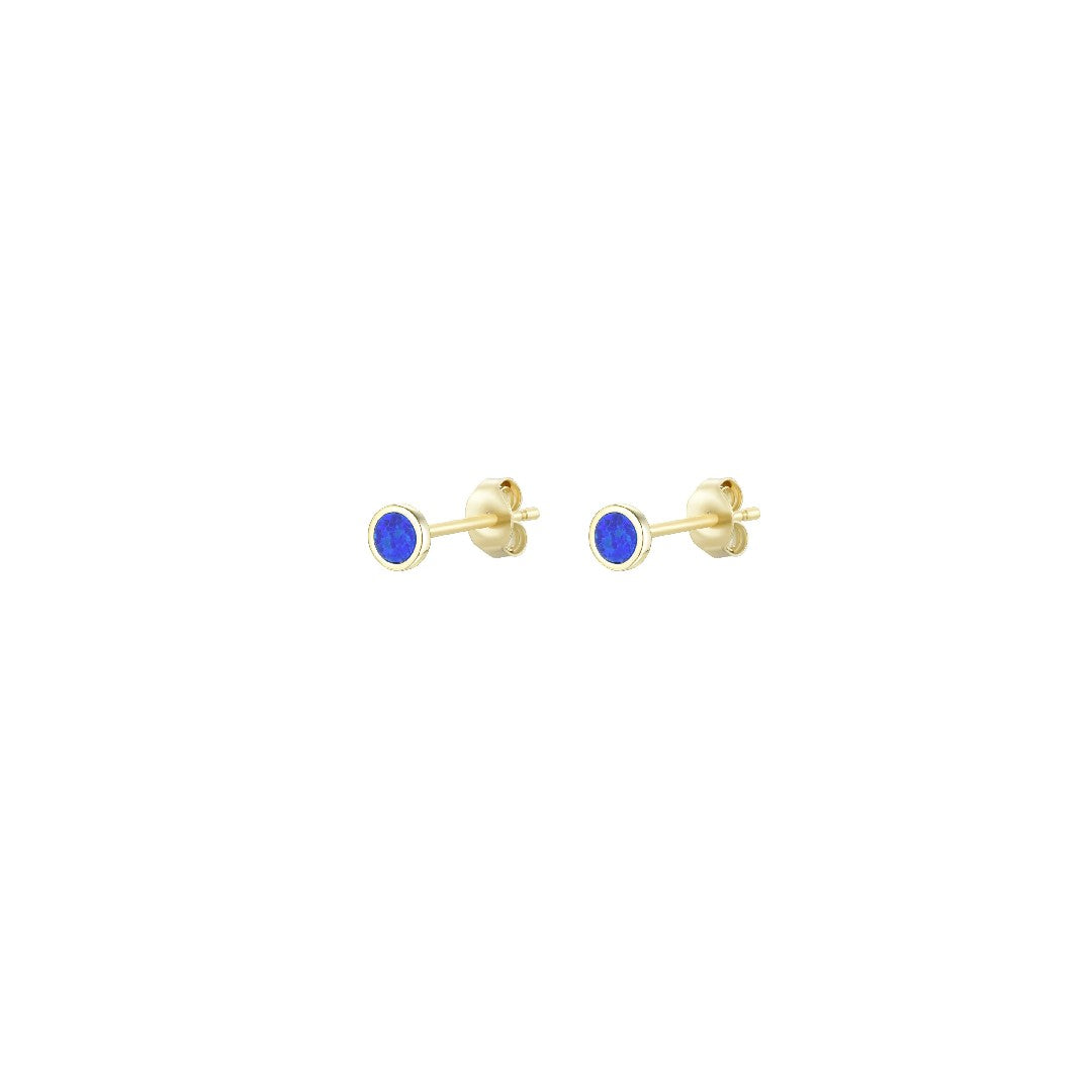Mini Round Opal Stud Earrings
