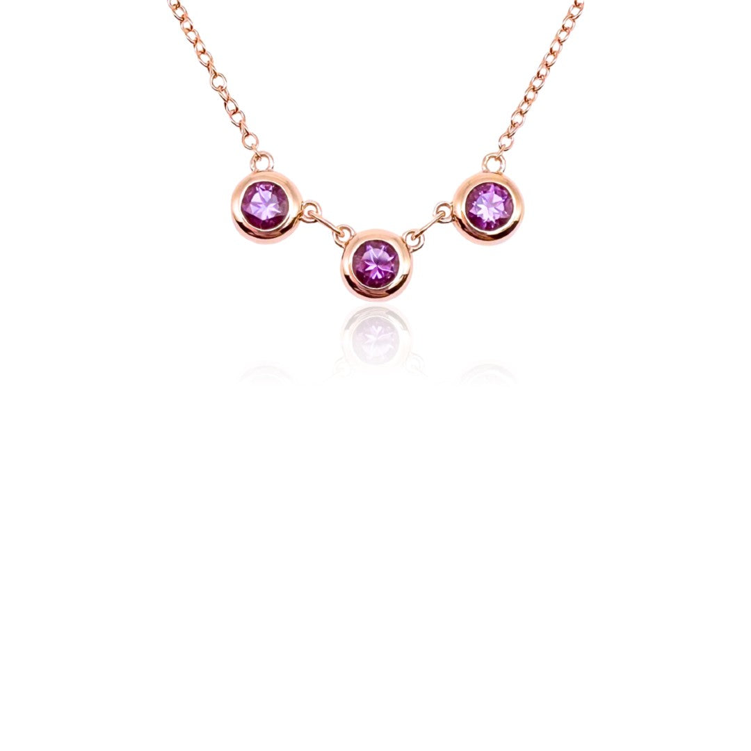 Jane Taylor Amethyst Triple Bezel Necklace
