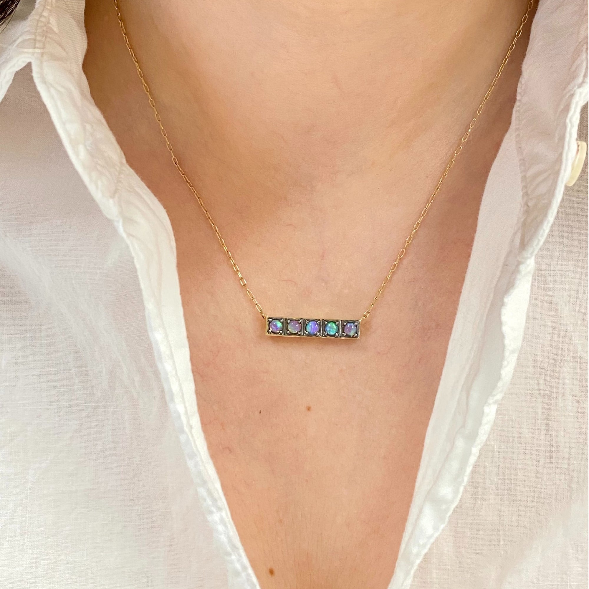 Jane Taylor Australian Opal Bar Necklace