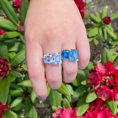 Jane Taylor Bold 2-Stone Ring with London Blue Topaz & Blue Topaz