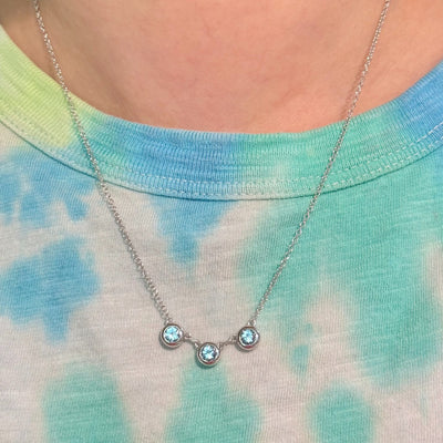 Jane Taylor Blue Topaz Triple Bezel Necklace