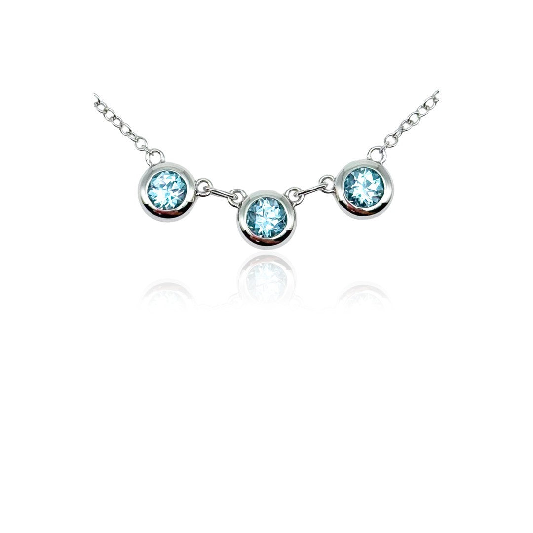 Jane Taylor Blue Topaz Triple Bezel Necklace